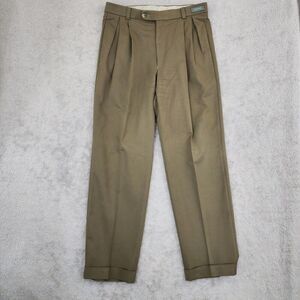 Ballin Relax Comfort-EZE Mens Pleated Trousers 34x32 Olive 24PT